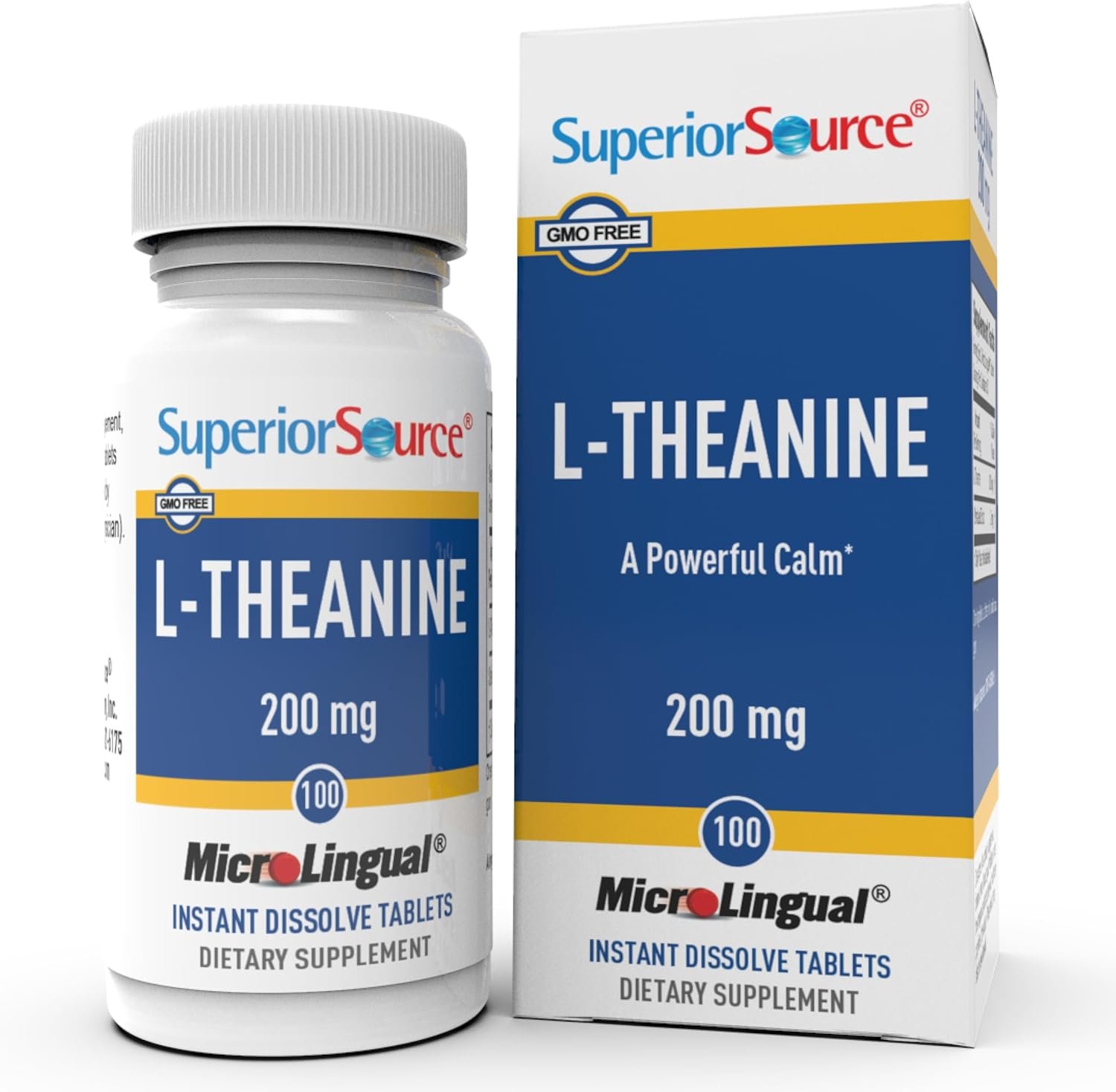 Superior Source L-Theanine 200 mg – Brain Health Support Supplement for Adults – Supplement Formula Aids Better Sleep & Daily Energy – Supports Concentration Naturally – 100 Instant Dissolve Tablets