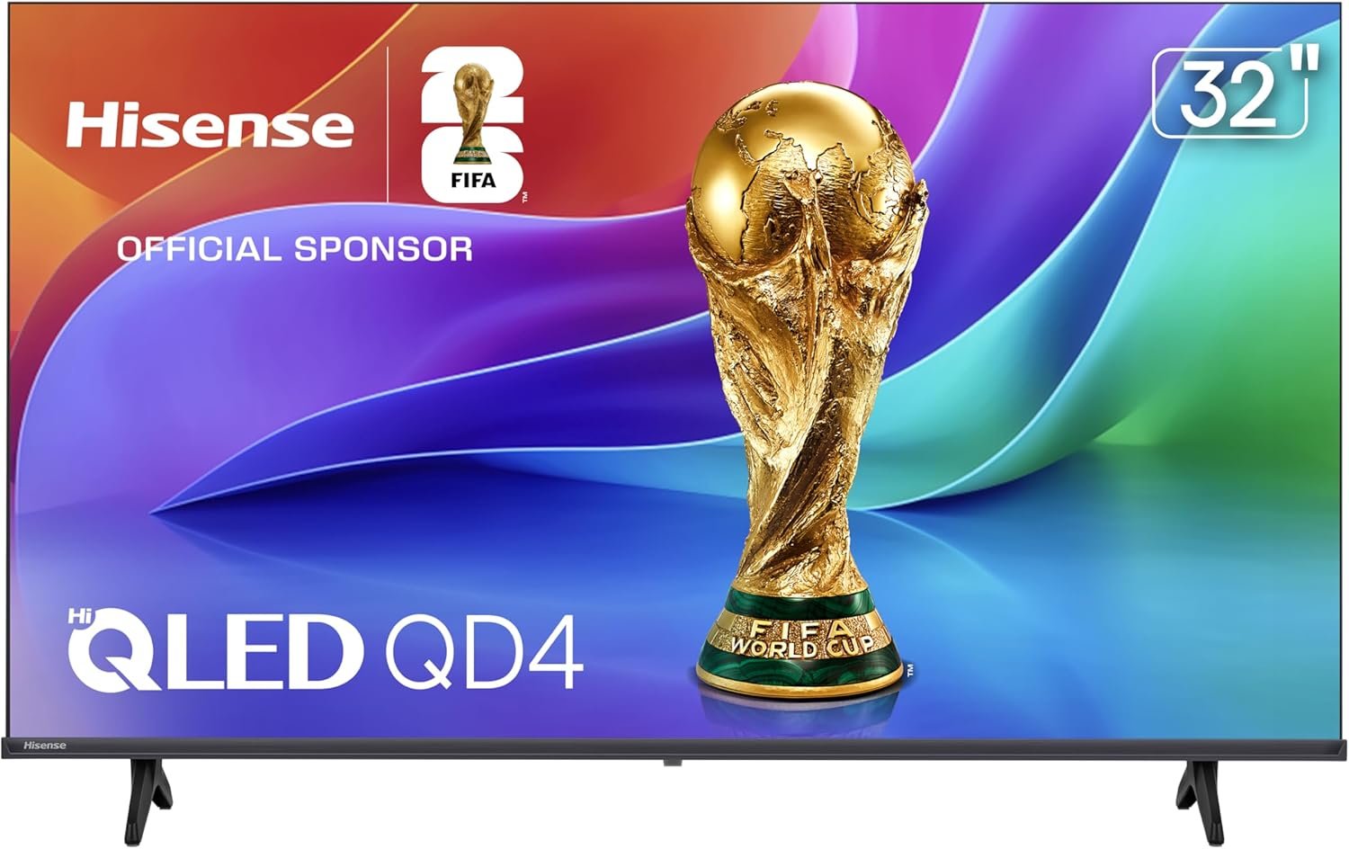 Hisense 32-Inch Class QD4 Series Hi-QLED HD Smart VIDAA TV (32QD4SV, 2026 Model) – Hi-QLED Color, DTS Virtual:X Sound, VIDAA Smart OS, Alexa Built-in, AirPlay & HomeKit