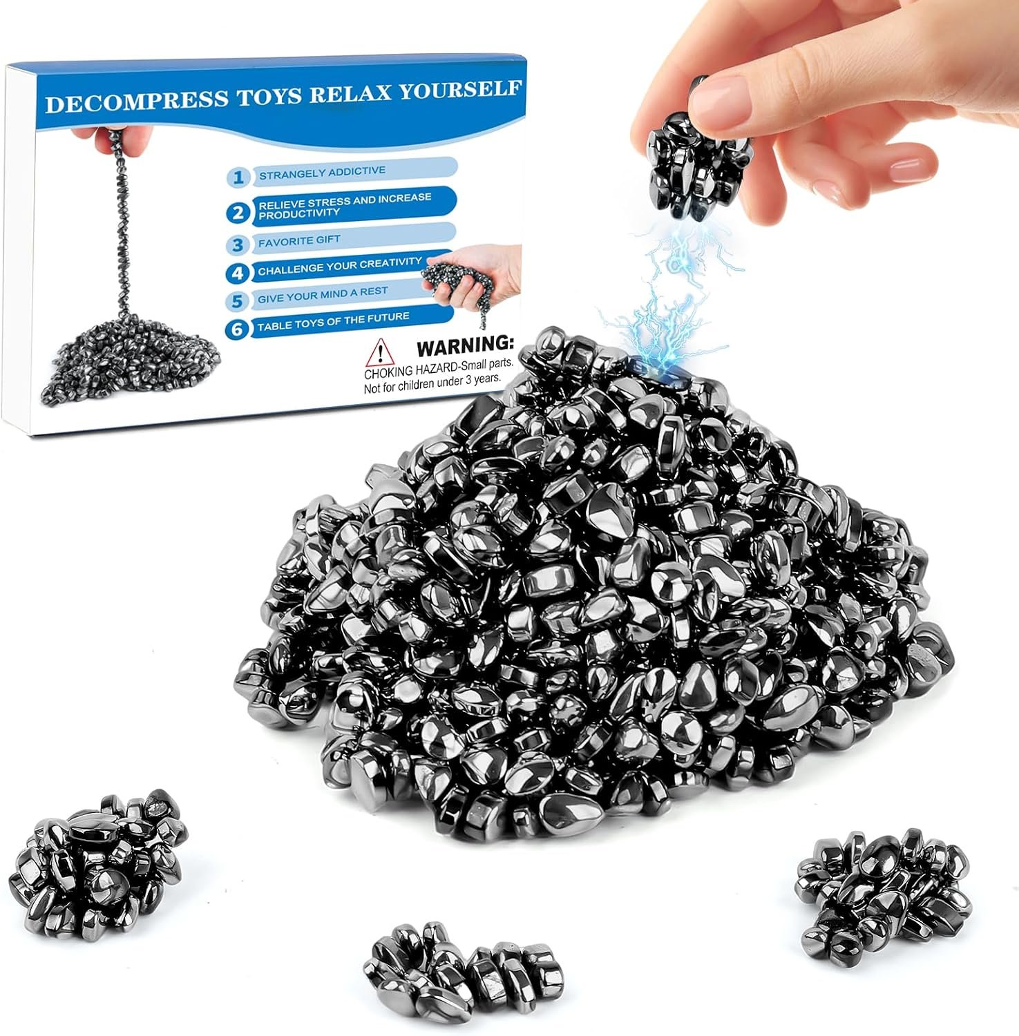 550pcs Black Adults Gifts，Fidget Toys,DeskFidgets Toys for Office Stress/Anxiety Relief , Fidget Toys Adults
