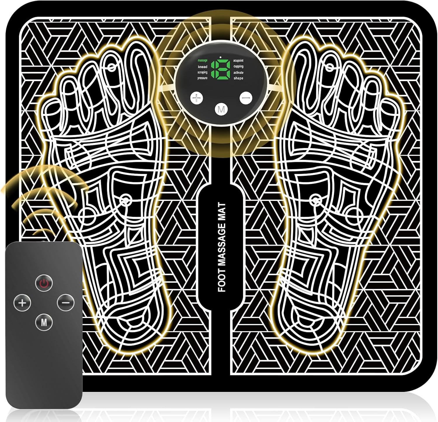 Phixnozar Transcutaneous Electronic Nerve Stimulator, EMS Foot Massager for Muscle Relaxation, LCD Display Screen,Back & Legs Massager