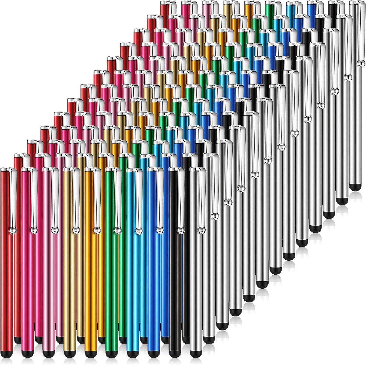 Outus 130 Pcs Stylus Pens for Touchscreens, Universal Capacitive Stylus Digital Pen for Everyday Writing Drawing, Compatible with Phone, Tablet, Most Devices with Capacitive Touch Screens, 10 Colors