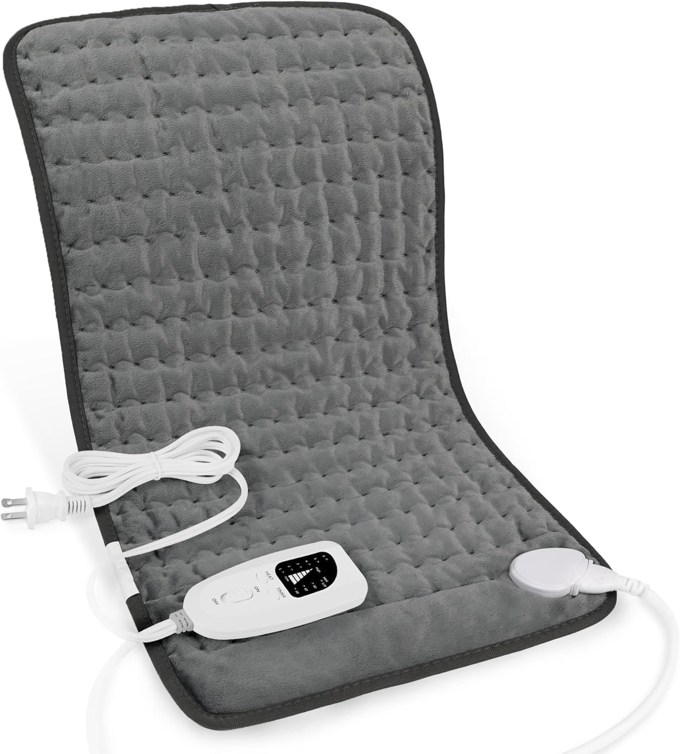 Deepsoon Heating Pad,Electric Heating Pads for Back,Neck,Moist Heating Pad for Abdomen Shoulder Knee Legs,Dry/Moist Heat&Auto Shut Off,Fathers Day Dad Gifts for Men Birthday,Dark Gray,24×12 Inch
