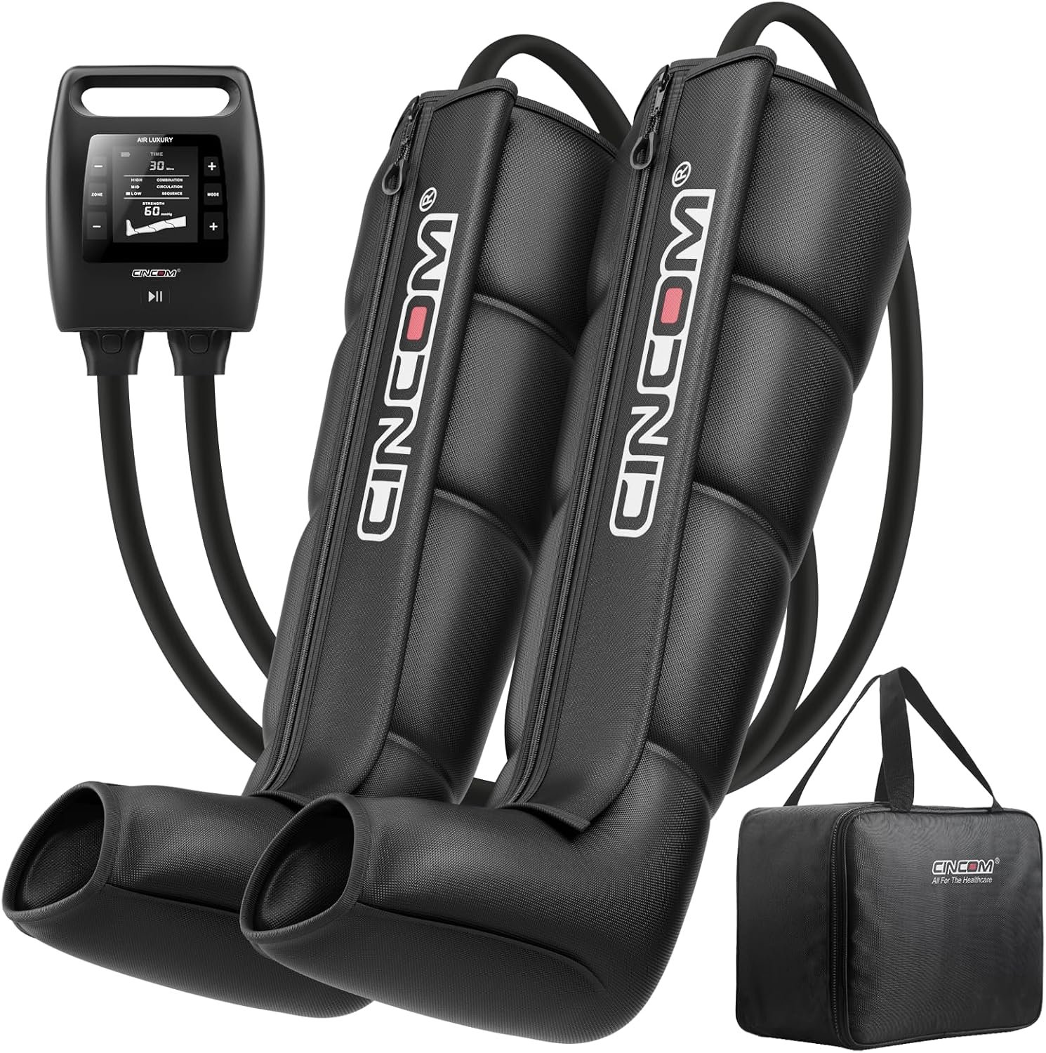 CINCOM Cordless Leg Recovery System with Dynamic Compression Massage Technology – 3 Different Sizes for Everyone(Medium)