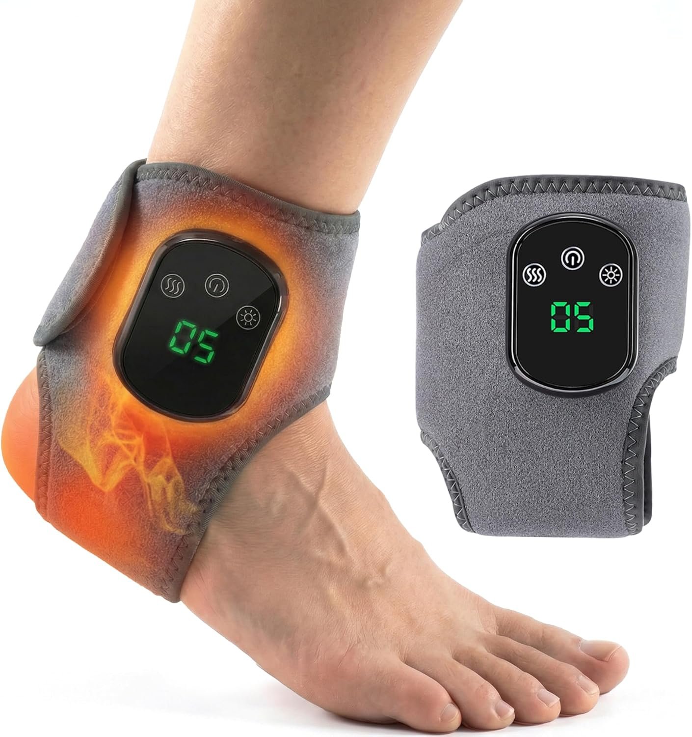 Triple Method Therapy Foot Ankle Massager – Massage for Neuropathy with 5 Heat Levels Vibration Modes Compression – Portable Heating Wrap Device for Pain Relief Rejuvenate Feet Circulation