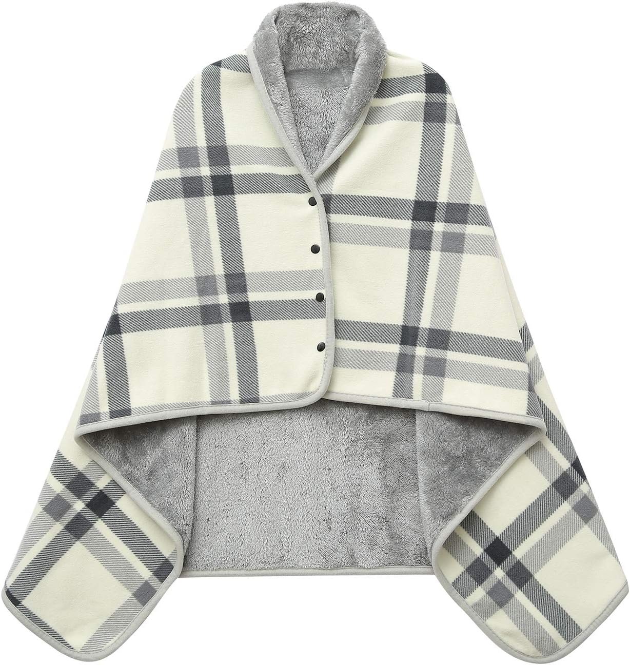 XING YE CHUAN Fleece Wearable Blanket, Comfy Poncho Throw with Buttons, Plush Sleeveless Blankets, for Women Cape Wrap Cover…