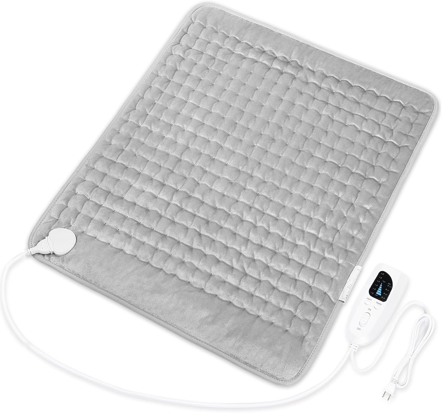 Deepsoon Heating Pad,Electric Heating Pads for Back,Neck,Moist Heating Pad for Abdomen Shoulder Knee Legs,Dry/Moist Heat&Auto Shut Off,Fathers Day Dad Gifts for Men Birthday,Light Gray,24×20 Inch
