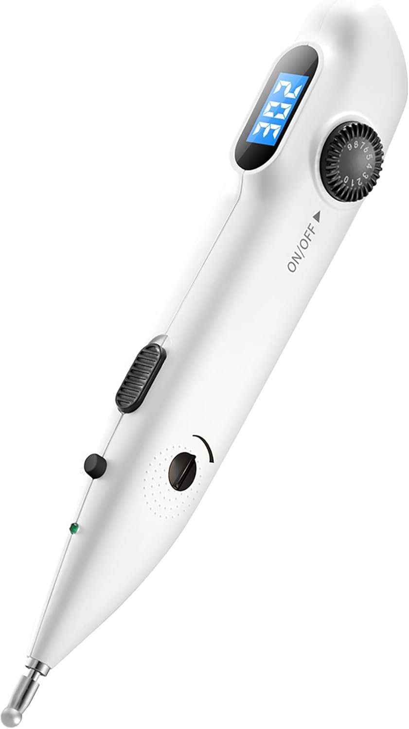 Electronic Acupuncture Meridian Pen – Electric Energy Acupoints Finder Stimulator Device with Adjustable Intensity – Rechargeable Digital Muscle Acupressure Point Massage Therapy Tool