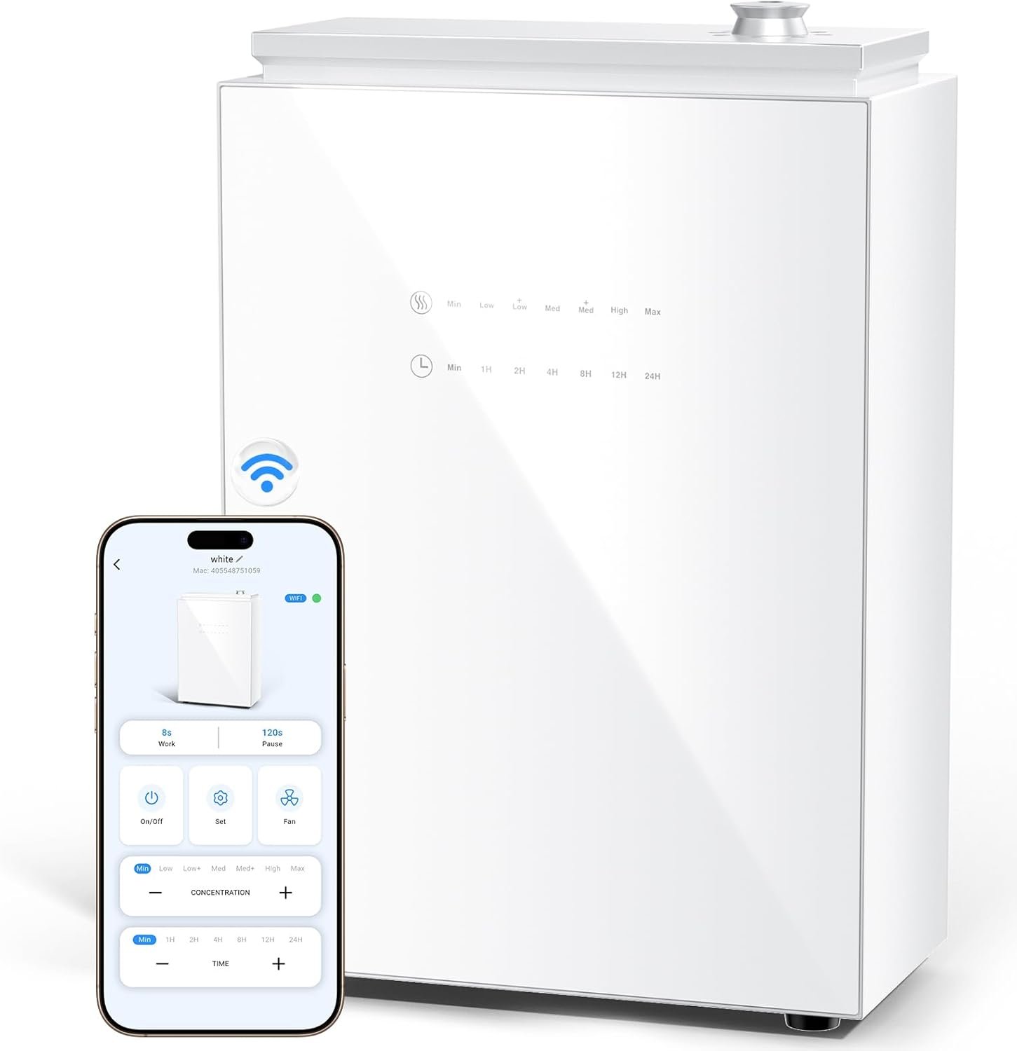 Essential Oil Diffuser – HVAC System, 5500 Sq.Ft Waterless Diffuser | Whole House & Aromatherapy Diffuser, Oil Diffuser for Office Home Large Room, WiFi & Bluetooth App Control, White