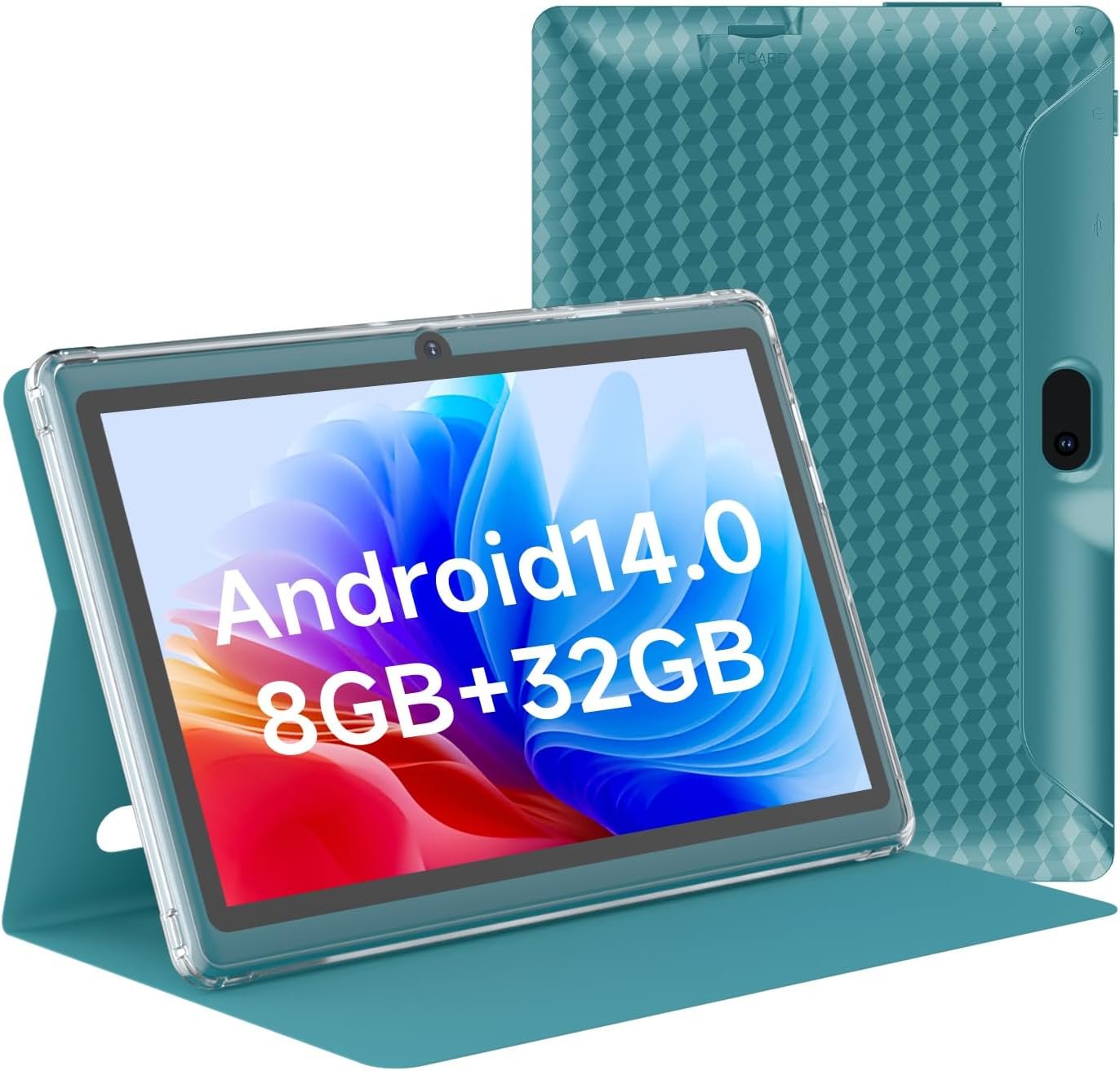 HOTTABLET Tablet 7Inch Android 14.0 with Protective Case, 8GB(3+5GB Expand) RAM+ 32GB ROM, IPS Screen, Dual Camera, Bluetooth 5.0 WiFi Tab (Navy)