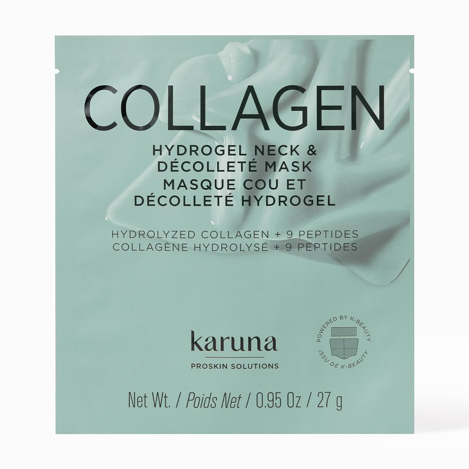 Karuna Collagen Neck & Chest Hydrogel Mask 1-Pack | Firming & Hydrating K-Beauty Masks with Collagen, Peptides & Niacinamide | For Wrinkles & Sagging Skin | Cruelty-Free