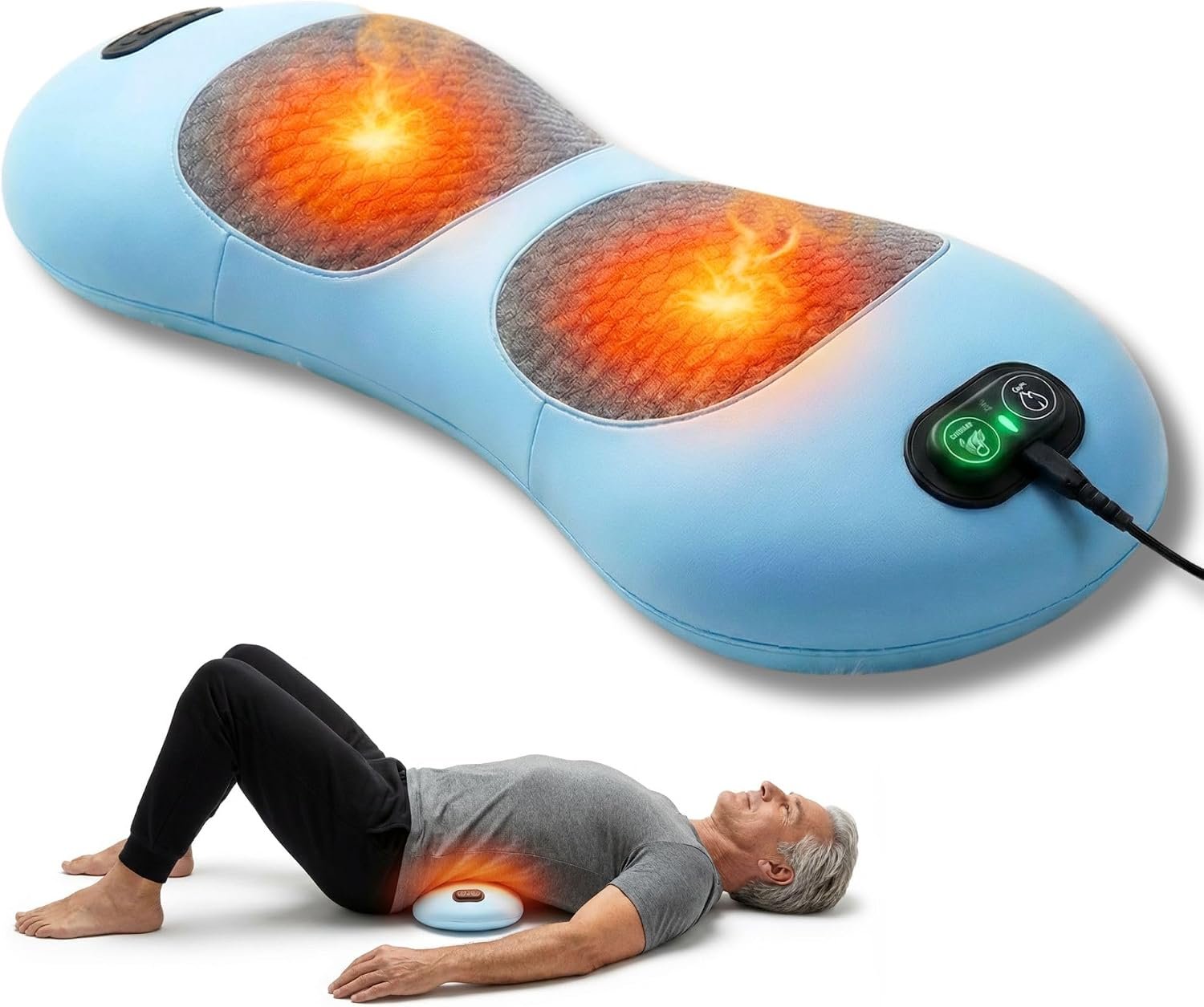 Original Therava 3-in-1 Back Massager with Traction Lift, Heat, & Vibration Massage | Lower and Upper Back Relief and Muscle Relaxation